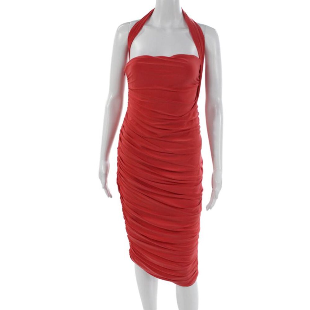 Club L Women Bodycon Pink Halter Knee Length Dress Size 6